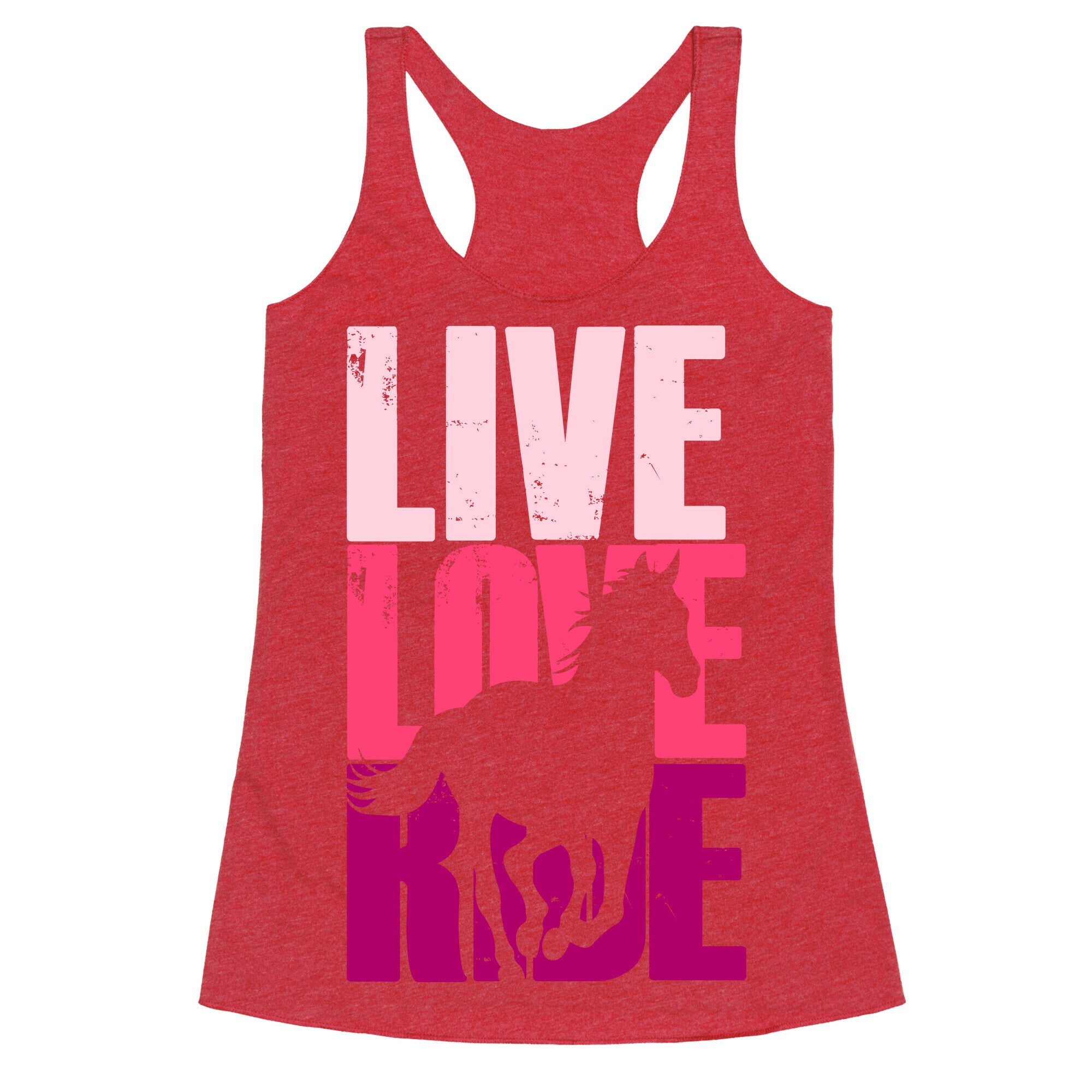 Live, Love, Ride (Horse) Racerback Tank